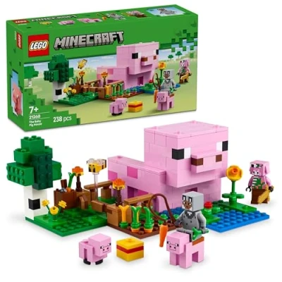 Imagen de LEGO Minecraft La Casa Cerdo Bebé, Granja con Animales de Juguete para Niños y Niñas 7 Años o Más, Bioma Bosque Personajes del Videojuego el Juego rol 21268