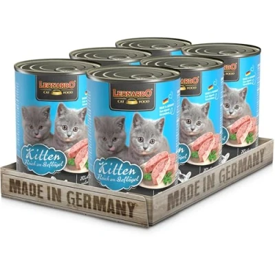 Imagen de Leonardo Alimento húmedo [6x400g Kitten] sin Cereales para Gatos Completo en Lata