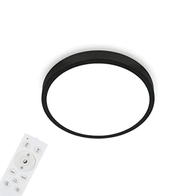 Imagen de Briloner Leuchten LED Ceiling Light, RGBW, dimmable, Colourful Light Colours, Neutral White, Surface Mounted lamp, Remote Control, Black, Diameter 380 x 50 mm