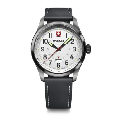 Imagen de Wenger Hombres Reloj de Pulsera Terragraph Analog Quarz, Ø 43 mm, Impermeable hasta 100 m, Cuero, 01.0541.126