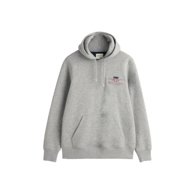 Imagen de GANT Medium Archive Shield Jersey con capucha, Hombre, Talla: Small, Grey melange