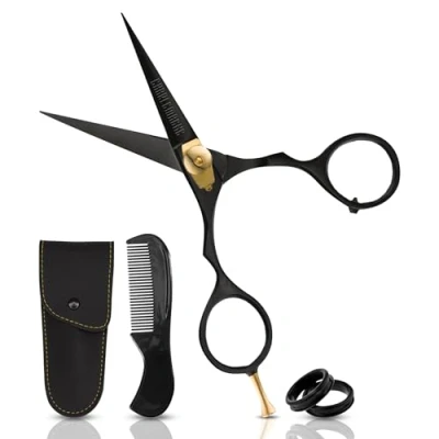 Imagen de Tijeras Charlemagne para barba y bigote, extremadamente afiladas, de calidad profesional