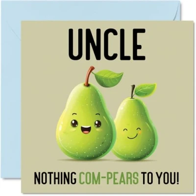 Imagen de tarjetas de cumpleaños para tío, Nothing Com Pears, divertida tarjeta feliz tío sobrino, sobrina, regalos cumpleaños, felicitación broma 145 mm x