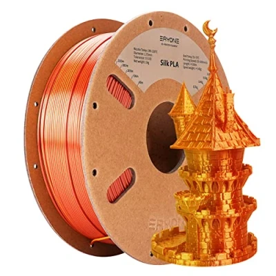 Imagen de Filamento PLA ERYONE Dual Bicolor 1,75 mm, para Impresora 3D, Bobina de 1 kg +/ 0,02 Silk Gold &amp; Rotes Kupfer