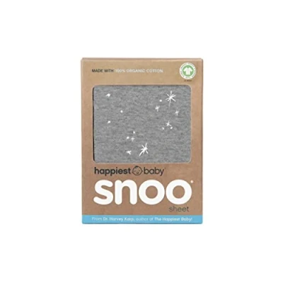 Imagen de Happiest Baby Sábana Ajustable para Cuna de algodón orgánico 100% SNOO Sheet (Grafito con Galaxia)