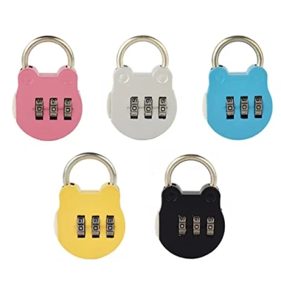 Imagen de 5 piezas de dibujos animados mini lock, candado pequeño casillero, color, combinación candado; Para el casillero al aire libre del gimnasio (5 colores))