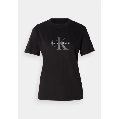 Imagen de Calvin Klein Camiseta de Manga Corta Mujer Hero Classic Monologo tee con Cuello Redondo, Negro (Black), XXS