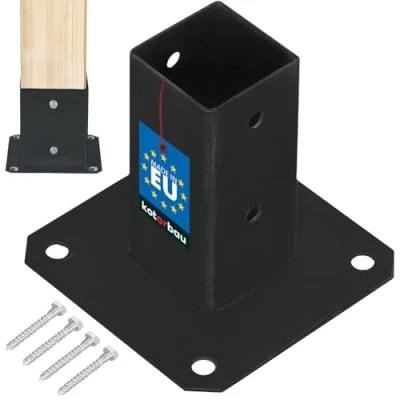 Imagen de KOTARBAU® casquillo atornillable, 50 x mm, postes de madera cuadrada, suelo, soporte para vallas, postes, ancla, galvanizado en caliente, recubrimiento polvo