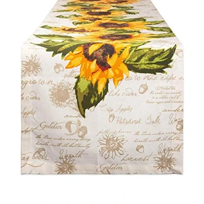 Imagen de DII Table Top Décor Collection Camino de Mesa Primavera y Verano, 14x108, Estampado rústico Girasoles