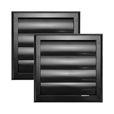 Imagen de Vent Systems Paquete de 2 cubiertas ventilación escape, color negro, campana secadora, cubierta conducto tapa ventilación, rejilla