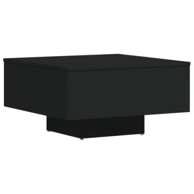 Imagen de vidaXL Mesa de Centro Auxiliar Consola Mesita Salón Lateral Té Café Sofá Sala Estar Muebles Mobiliario Madera Contrachapada Negro 60x60x31,5 cm