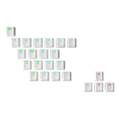 Imagen de Ranked Teclas de Goma Doble Shot Translúcido Perfil OEM para Teclados Mecánicos Juegos (Blanco, 23 Teclas)