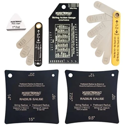 Imagen de MusicNomad Precision MN604 Juego de herramientas para configuración guitarra (6 unidades, incluye folleto y estuche almacenamiento)