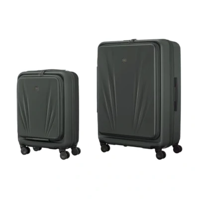 Imagen de Wenger Skyon Set de 2 Maletas, Equipaje Mano + Maleta Grande, Carcasa rígida, Trolley, Compartimento para portátil y Tableta, Cierre Seguridad, Antracita, 653570