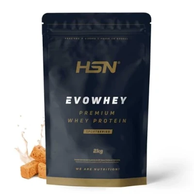 Imagen de HSN Evowhey Protein Turrón 500g = 17 Tomas por Envase Concentrado de Proteína Suero 100% Whey Concentrate (WPC) No GMO, Vegetariano, Sin Gluten ni Soja