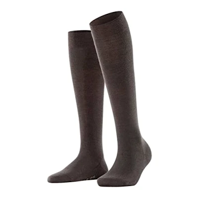 Imagen de Falke Softmerino W Kh Lana Algodón Largo Unicolor 1 Par, Calcetines largos Mujer, Marrón (Dark Brown 5239), 35 36