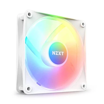 Imagen de NZXT F120 RGB Core RF C12SF W1 Ventilador de 120 mm montado en hub 8 ledes controlables individualmente Presión estática alta y flujo aire Funcionamiento silencioso Blanco