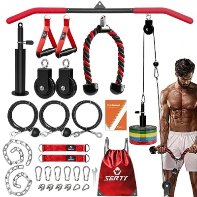 Imagen de SERTT Sistema de polea Cable para Gimnasio, Entrenamiento tríceps tracción LAT, Rizo bíceps, tríceps, Hombros, Espalda, antebrazo,