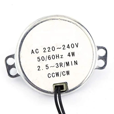 Imagen de Motor Síncrono 2.5 3RPM, Motorreductor AC 220 240V 4W 50/60Hz CW/CCW para Ventilador Eléctrico Bandeja microondas