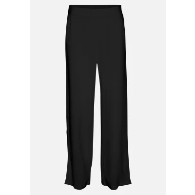 Imagen de VERO MODA Vmeasy Joy HW Wide Pants Wvn Ga Pantalones de Tela, Negro, S para Mujer