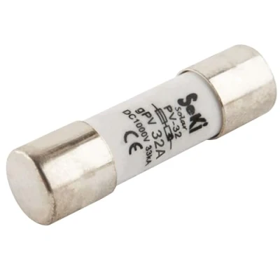 Imagen de SeKi 10 x 38 mm 32 A Fusible para energía solar fotovoltaica PV, 1000 V CC 33 KA capacidad de conmutación; clase betireb gPV