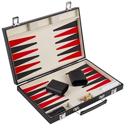 Imagen de Engelhart Conjunto de Backgammon Rojo Blanco y Negro 36 cm. 250505