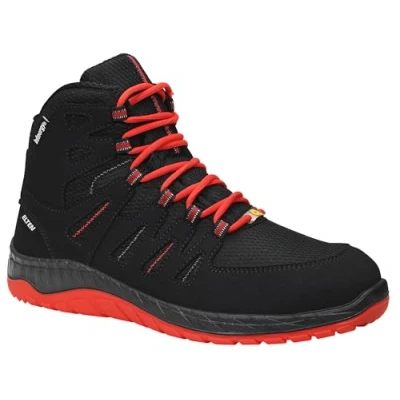 Imagen de ELTEN Zapatos de Seguridad Maddox Negro Rojo Mid ESD S3, Caballero, Textil, Puntera Acero, Ligero, Deportivo, Negro/Rojo, tamaño: 45