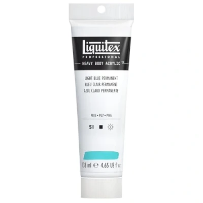Imagen de Liquitex Acrílico Heavy Body pintura acrílica para bellas artes de cuerpo espeso calidad profesional, color azul claro permanente 138 ml