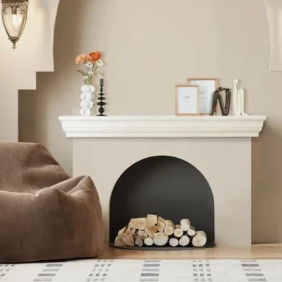 Imagen de VEVOR Repisa Madera Natural de Pino para Chimenea, Capacidad Peso 22,7 kg, Estante Flotante Granja Montado en la Pared, Decoración Color Blanco, 152,4 x 20,3 12,7 cm