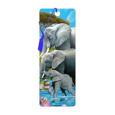 Imagen de 3D LiveLife Marcapaginas Amiguetes paquidermos de Deluxebase. Un marcapáginas elefantes con lenticular e ilustraciones licencia del reconocido artista Michael Searle