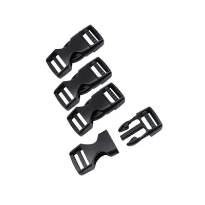 Imagen de BAIWOAK hebilla de liberación lateral 15 mm, plástico broches repuesto para correa 4 juegos, Negro