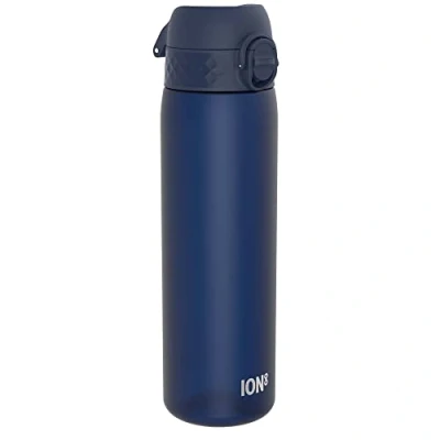 Imagen de Ion8 Botella Agua, 500ml, a Prueba de Fugas, Fácil Abrir, Cerradura Segura, Apta para Lavavajillas, Sin BPA, Asa Transporte, Limpiar, Neutro en Carbono, Azul Marino