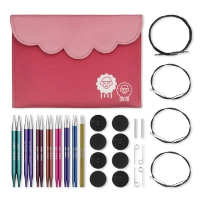 Imagen de KnitPro Puntas de agujas tejer circulares intercambiables, Zing Deluxe Set 3.50, 4.00, 4.50, 5.00, 5.50, 6.00, 7.00 y 8.00