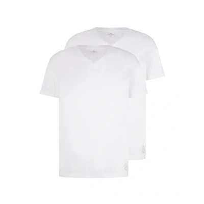 Imagen de TOM TAILOR 1008639 Camiseta básica en paquete doble con cuello de pico para Hombre, Blanco (20000 White), XXL