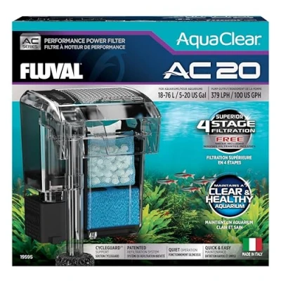 Imagen de Fluval Filtro de Mochila para Acuario AquaClear AC20, 379 lph