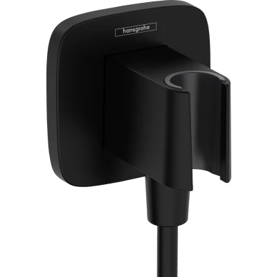 Imagen de hansgrohe FixFit Q Toma de agua con soporte ducha, negro mate, 26887670