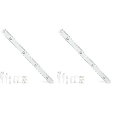 Imagen de Alyvisun Luz LED Armario Recargable 60 cm [iluminación corrugada Cat Eye] con Sensor Movimiento Instalación Magnética, 3 Colores de y Brillo Ajustable para Gabinete, Pasillo, Escaleras, Cocina