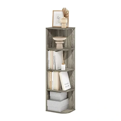 Imagen de Furinno Pasir Biblioteca de 4 Niveles con Esquina, Roble Francés
