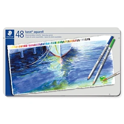 Imagen de STAEDTLER Karat Aquarell 125 M48 Lápices acuarelables (caja metálica, 48 unidades)