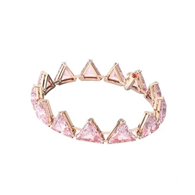 Imagen de Swarovski Pulsera Ortyx para Mujer, con Cristales Rosas de Talla Triangular, en Baño Tono Oro Rosa, Colección
