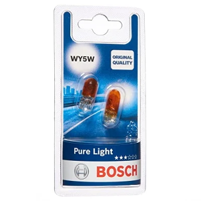 Imagen de Bosch WY5W Pure Light Lámparas para vehículos, 12 V 5 W W2, 1x9, 5d, x2