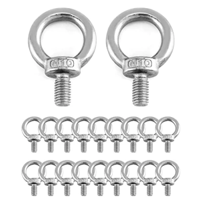 Imagen de QWORK® 20 Piezas M10 Cancamo 200KG Anillos de Elevación, Perno Ojo Levantamiento Rosca Macho in 304 Acero Inoxidable
