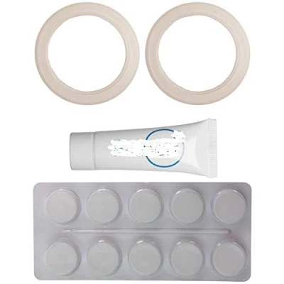Imagen de Juego de cuidado 25444 compatible con Sage, Breville, Gastroback 54 mm (2 juntas 21531, 10 pastillas limpieza 8203, ml grasa especial).