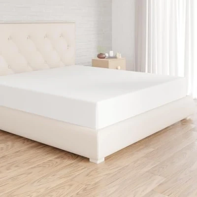 Imagen de Amazon Basics Sabana Bajera Ajustable, 200 x 30 cm, de Poliéster Microfibra, Blanco