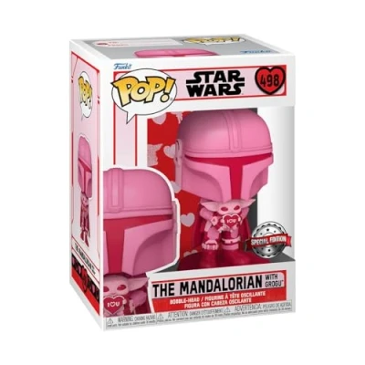 Imagen de Funko Pop! Star Wars: Valentines Boba Fett Mando with Grogu (The Child, Baby Yoda) The Mandalorian Figura de Vinilo Coleccionable Idea Regalo Mercancia Oficial TV Fans