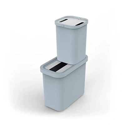 Imagen de Joseph Juego de Papelera y Cubo 46 litros para Reciclaje GoRecycle, Azul, Lt