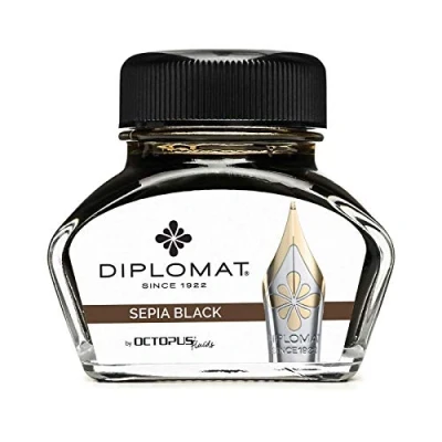 Imagen de Frasco de tinta Diplomat 30 ML Sepia Black