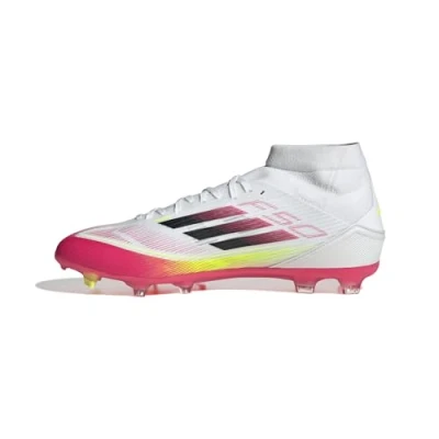 Imagen de adidas F50 League Football Boots FG/MG, Botas de fútbol Unisex Adulto, FTWR White/Core Black/Solar Yellow, 46 EU