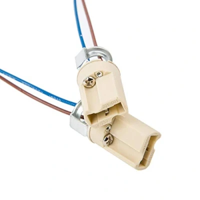 Imagen de ODETOJOY Portalámparas G9 con isol. cable de alimentación para lámpara LED halógena, base cerámica, 0,75 mm² calidad (2 unidades)
