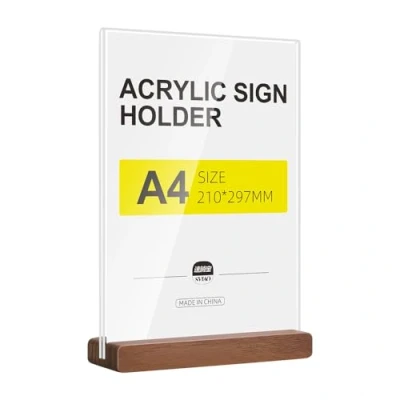Imagen de A4 Beveled acrílico advertising poster display stand desktop photo board